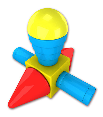 Магнитный конструктор Popular Playthings СТРОИТЕЛЬ. Базовый 30 дет + Колесная база. Стартовый набор