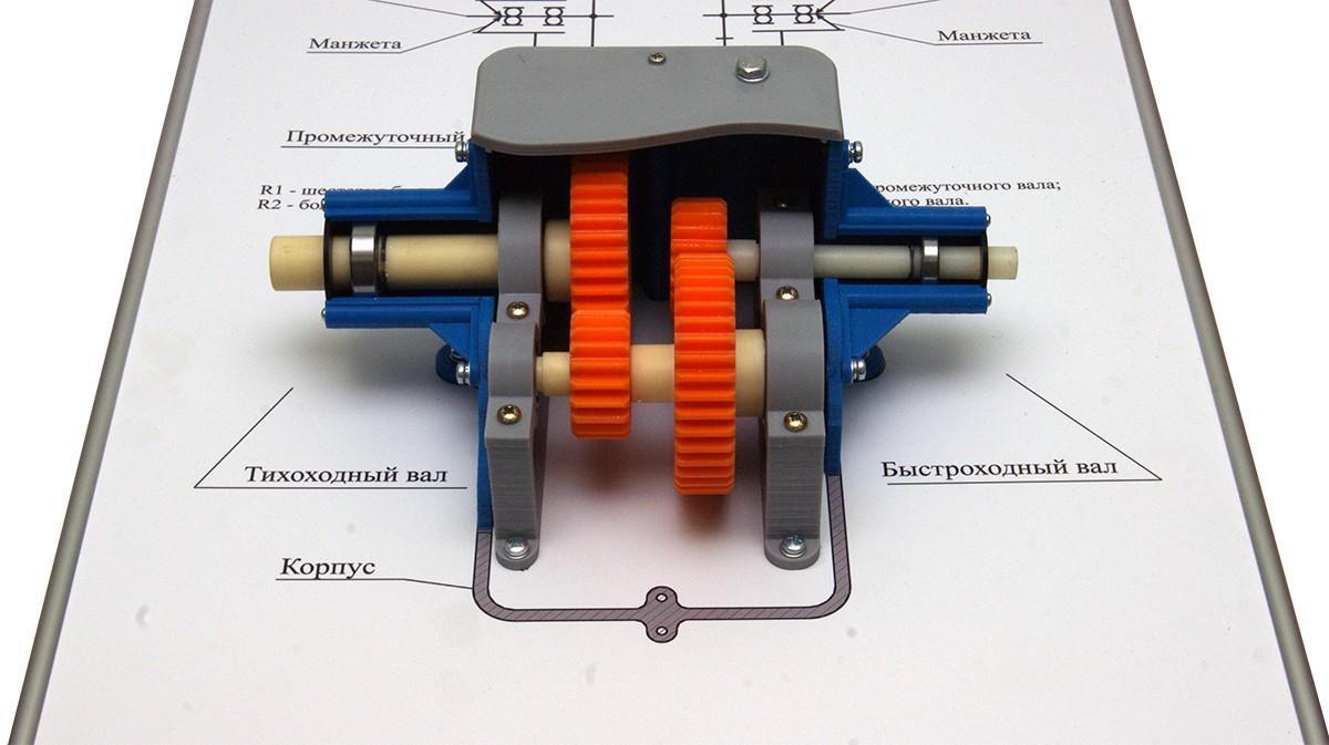Купить Плакат планшет с демонстрационной моделью «Цилиндрический редуктор»  в Москве