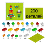 Стена - конструктор мини версия для малышей из крупных 200 деталей