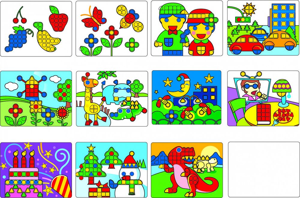 Рабочие карточки для набора "Геометрической фигуры" (1192-1) Рабочие карточки для набора "Геометрической фигуры" (1192-1)