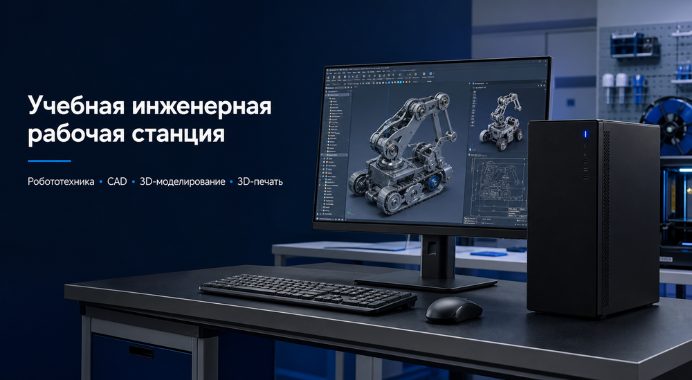 Рабочая станция для инженерного творчества и CAD-проектирования в школе - Ryzen 7 64Гб 2Тб RTX 5070 31,5″ 4K Рабочая станция для инженерного творчества и CAD-проектирования в школе - Ryzen 7 64Гб 2Тб RTX 5070 31,5″ 4K