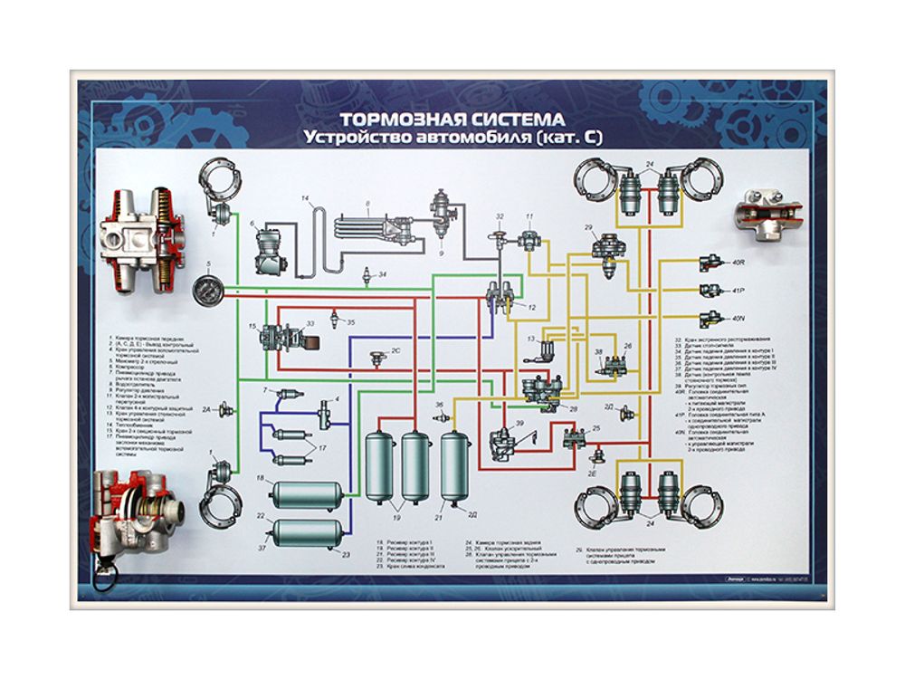 Стенд с разрезными агрегатами &quot;Тормозная система&quot; (категория &quot;C&quot;)