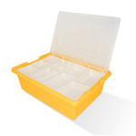 Контейнер желтый для Spike Prime с крышкой и лотком (420*310*165 мм)