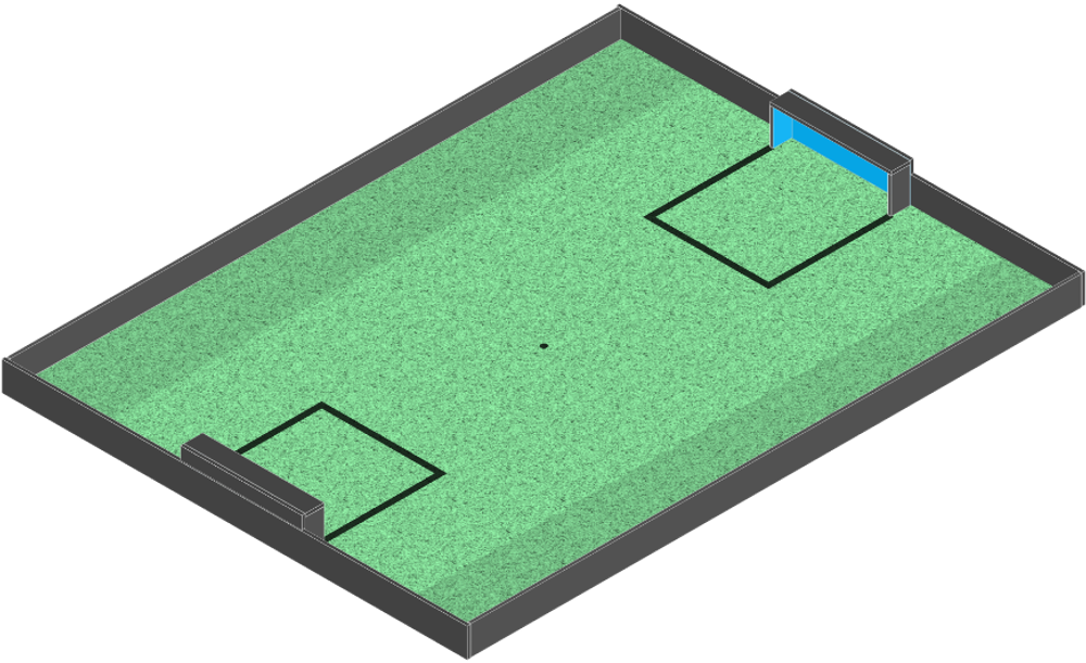 Поле Футбол без наклонов (основание + ворота)