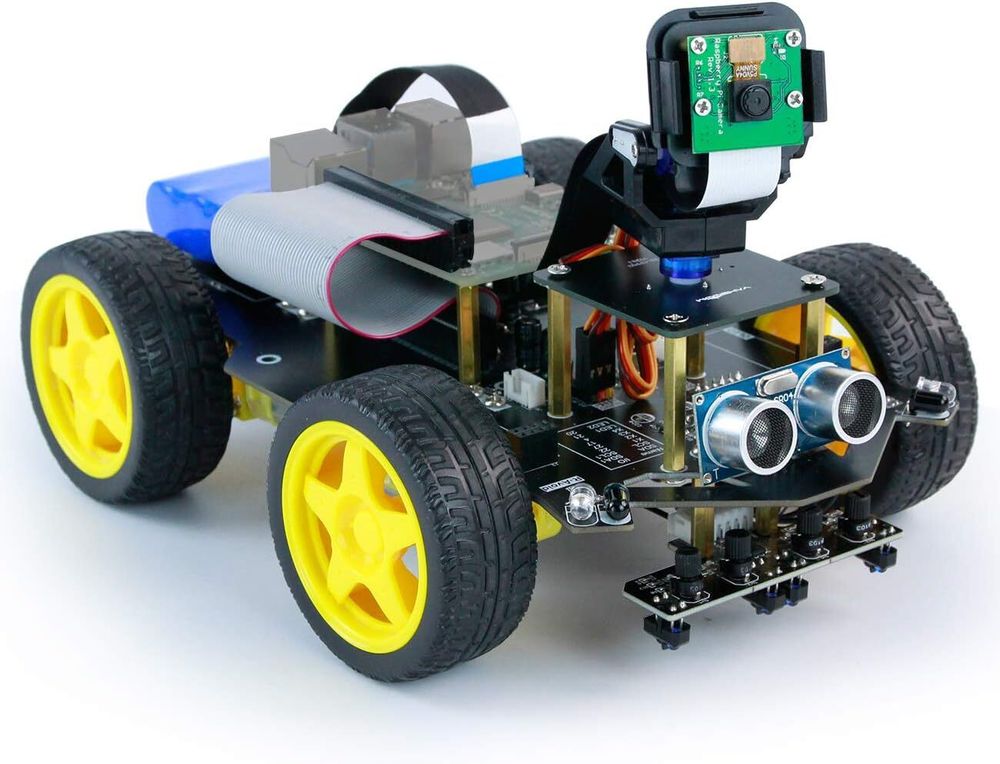 Четырехколесный робот с FPV камерой Yahboom Raspbot AI Vision Robot Car с Raspberry Pi 4B (4 GB)