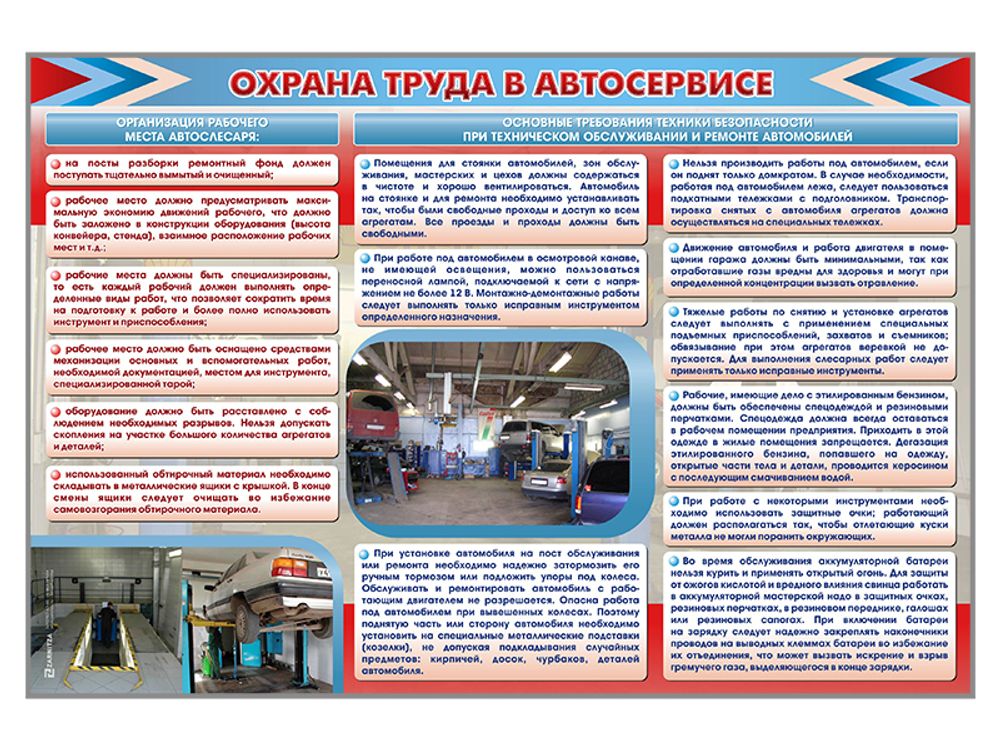 Стенд &quot;Охрана труда в автосервисе&quot;