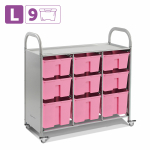 Мобильный стеллаж Сенсориум L с 9 контейнерами (6 средних, 3 больших контейнера)