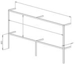 Рельсовая раздвижная доска Просигма (напольно-настенная, 4 доски)