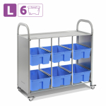 Мобильный стеллаж Сенсориум L с 6 средними контейнерами