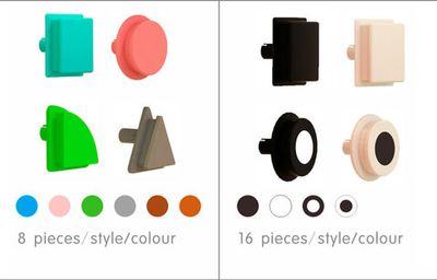 Геометрические колышки для STEM Стены (256 шт, 8 цветов, с точкой по центру) Masterkidz