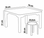 Стол игровой Jakobs для конструкторов LEGO с 4 табуретами
