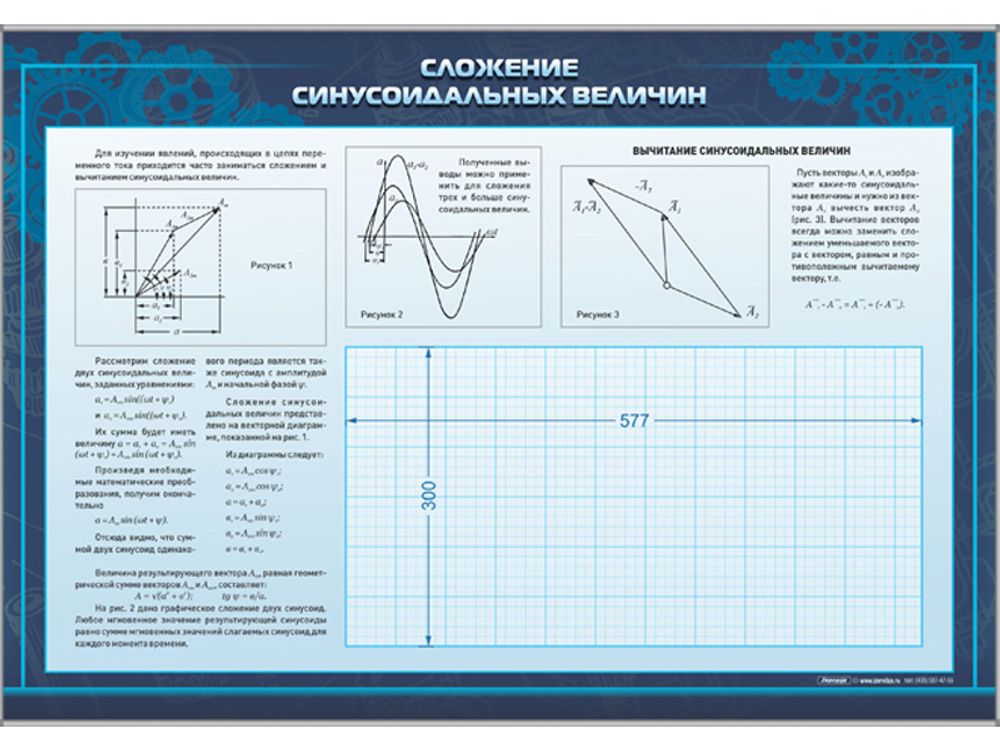 Стенд &quot;Сложение синусоидальных величин. Графическое сложение по временной диаграмме&quot;
