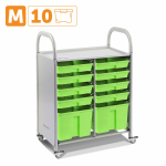 Мобильный стеллаж Сенсориум M с 10 контейнерами (8 малых, 2 больших контейнера)