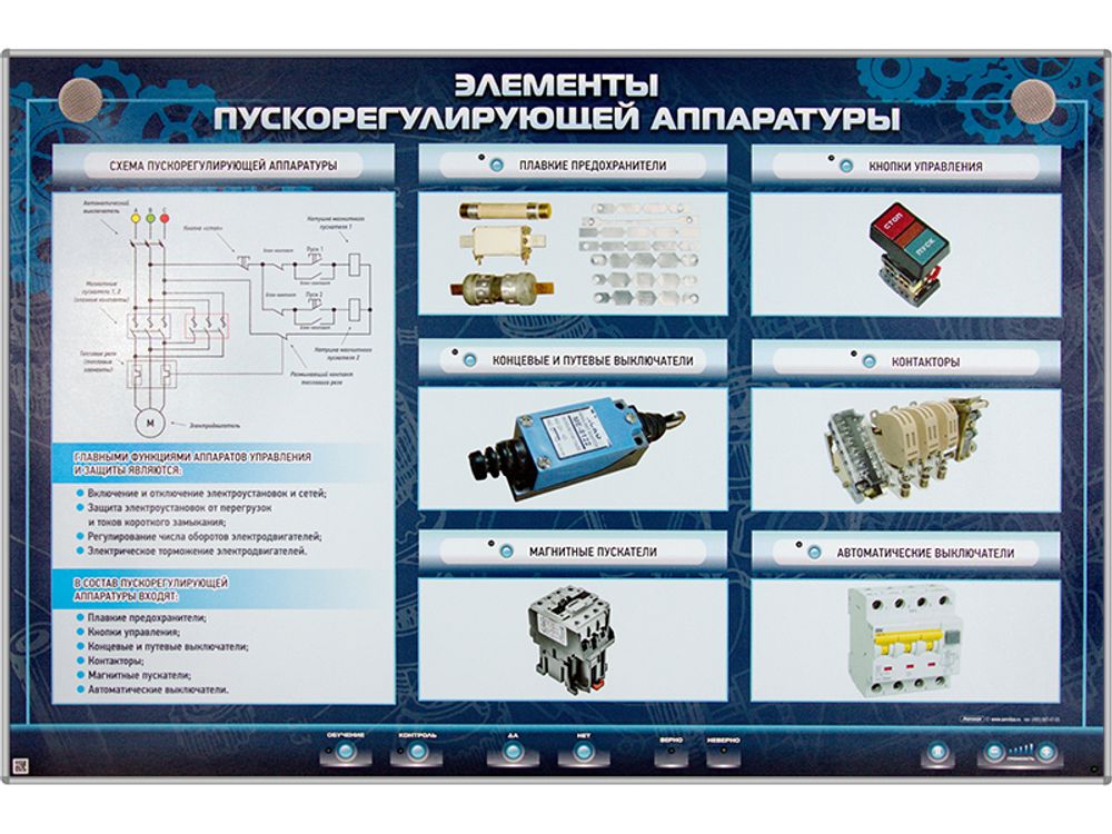 Электрифицированный стенд &quot;Элементы пускорегулирующей аппаратуры&quot;