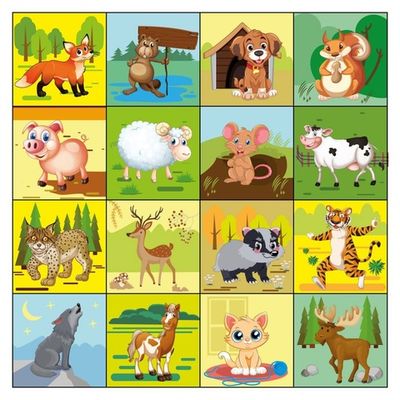 Тематическое поле-маршрутизатор «Дикие и домашние животные» для ЛогоРобота 