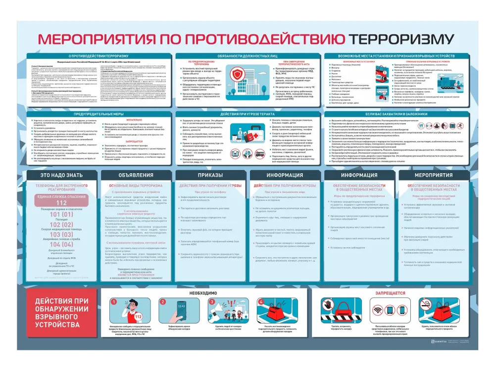 Стенд-уголок &quot;Мероприятия по противодействию терроризму&quot;