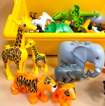 Конструктор блочный для малышей с крупными деталями "Набор животных" в контейнере 52 детали