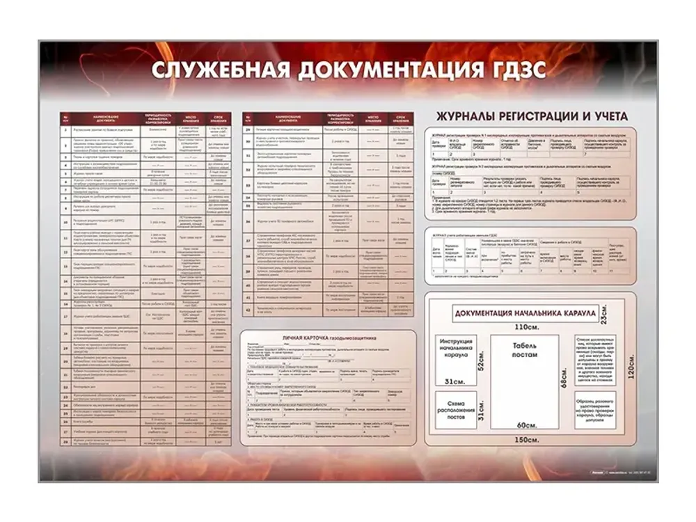 Стенд &quot;Служебная документация ГДЗС&quot; Зарница