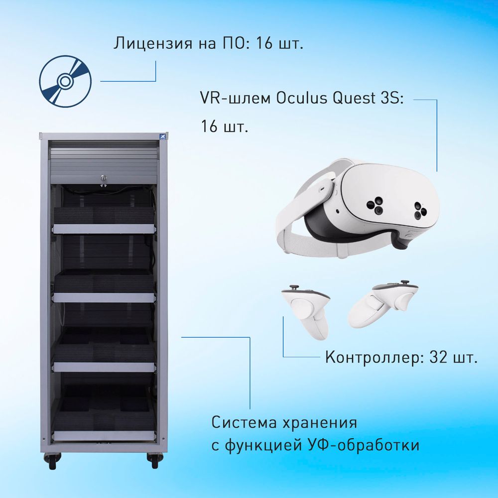 Мобильный класс виртуальной реальности EDUBLOCK Q3S (VR-16) Мобильный класс виртуальной реальности EDUBLOCK Q3S (VR-16)