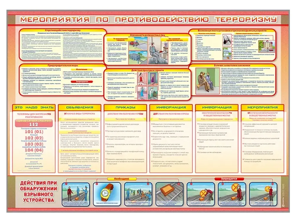 Стенд-уголок &quot;Мероприятия по противодействию терроризму&quot; № 2