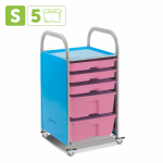 Мобильный стеллаж Сенсориум S с 5 контейнерами (3 малых, 2 средних контейнера)