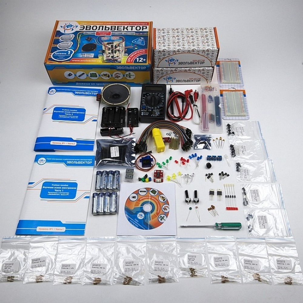 набор электротехника для детей. оптический тубус. конструктор роботрек стажер а. Wire модуль печатной машины. комплект электроники.