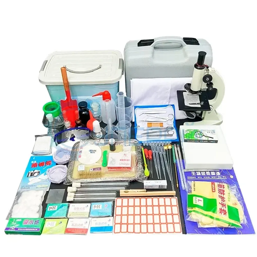 Биологическая микролаборатория с микроскопом 1600X и микропрепаратами