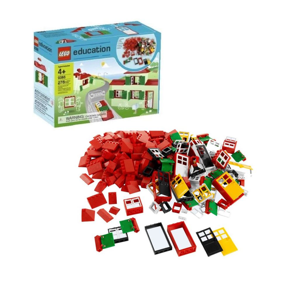 Окна, двери и черепица для крыши Lego System 9386