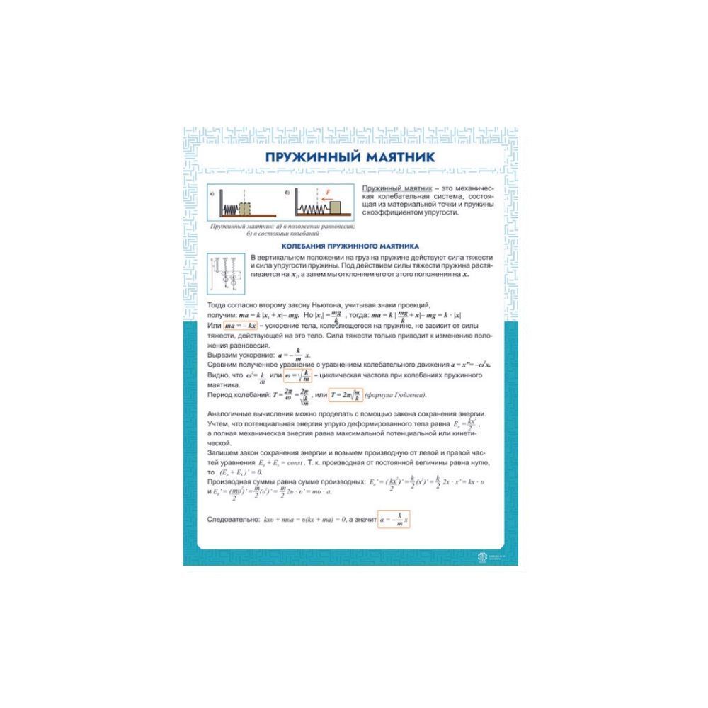 Информационный стенд &quot;Пружинный маятник&quot; ZILUO ИС0104