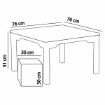 Стол игровой Jakobs для конструкторов LEGO с 4 мягкими кубами-сидениями