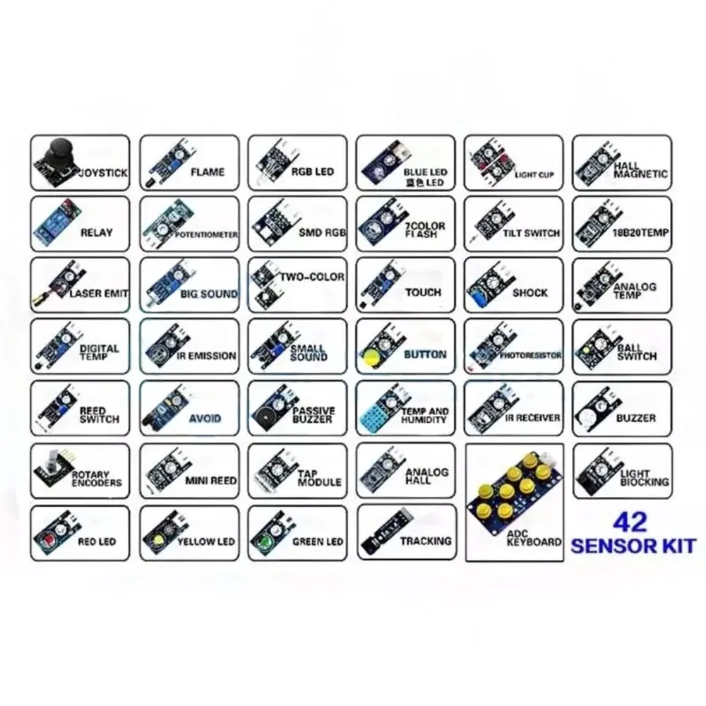 Расширенный набор датчиков и устройств (42 предмета) для Arduino