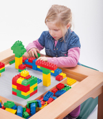 Стол игровой Jakobs для конструкторов LEGO с 4 мягкими кубами-сидениями