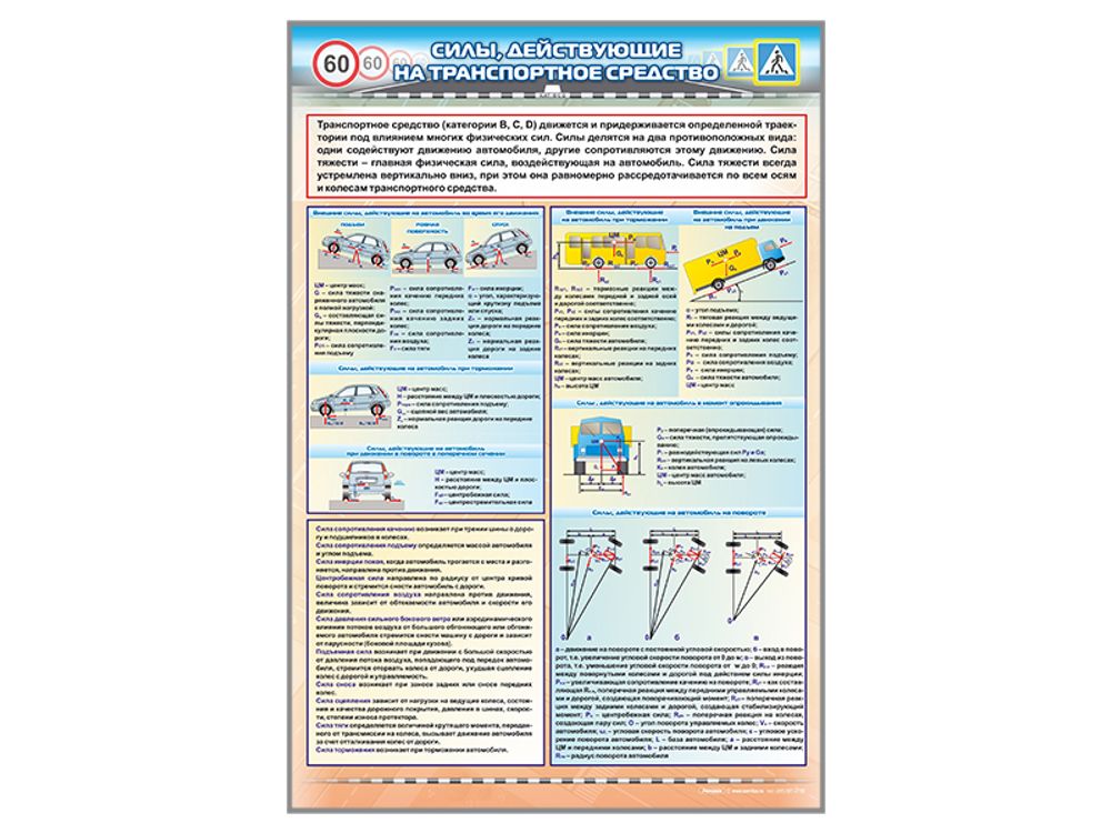 Стенд &quot;Силы, действующие на транспортное средство&quot; (категории &quot;B&quot;, &quot;С&quot;, &quot;D&quot;)