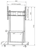 Мобильная напольная стойка Wize Pro M86 для дисплеев размера 42"– 90"