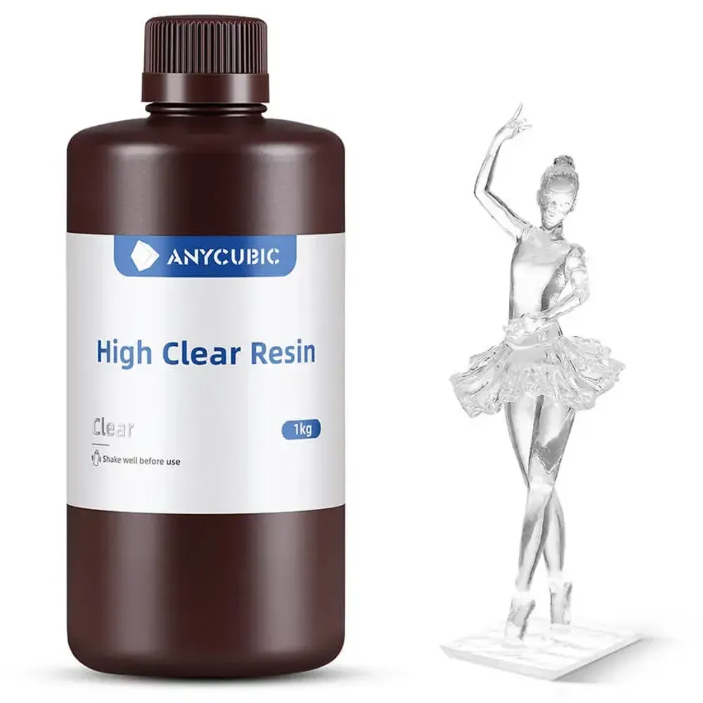 Фотополимерная смола Anycubic High Clear Resin, прозрачная (1 кг) Фотополимерная смола Anycubic High Clear Resin, прозрачная (1 кг)