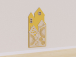 Настенная панель с тактильными узорами «Домик» (желтый)