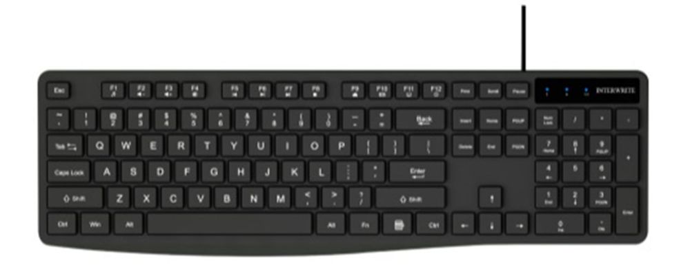 Клавиатура проводная черная полноразмерная Interwrite IKB01FW