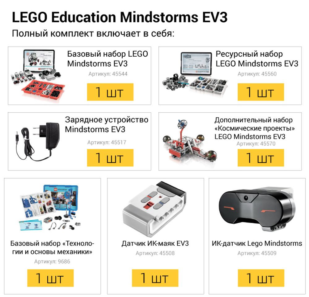 Полный комплект LEGO Mindstorms EV3 45544