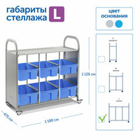 Мобильный стеллаж Сенсориум L с 6 средними контейнерами
